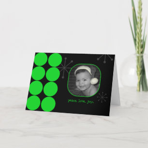 Green and Black Holiday Photo Card