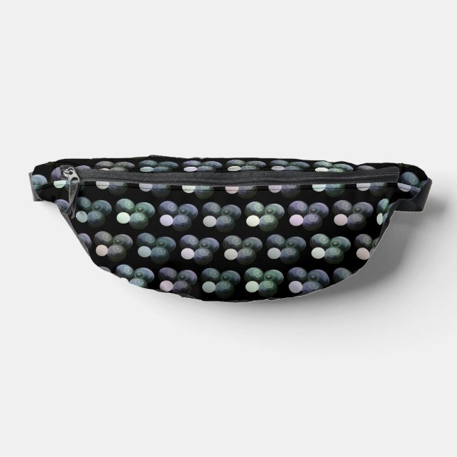 Green And Black Lawn Bowls Pattern, Fanny Pack (Lay Down)