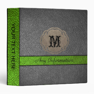 Green and Black Leather Binder