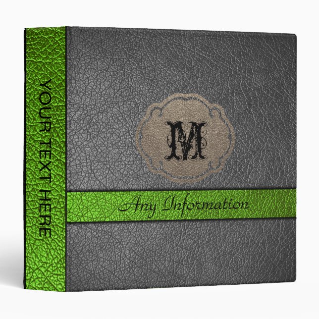 Green and Black Leather Binder (Front/Spine)