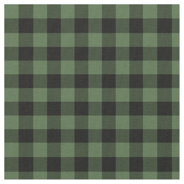 Green and Black Lumberjack Plaid Fabric (Close Up)