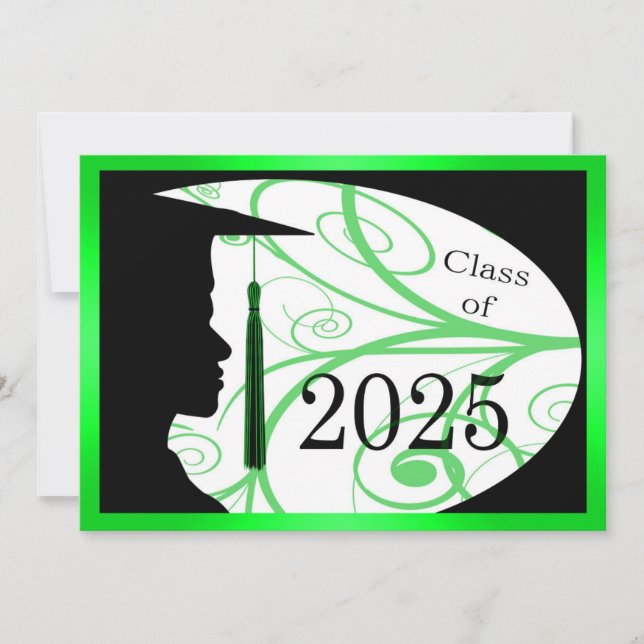 Green and Black Man Silhouette 2025 Card (Front)