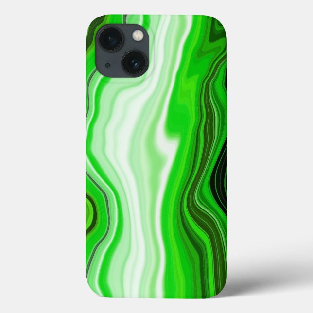 Green and Black Marble like Striped Fluid Art  Case-Mate iPhone Case (Back)