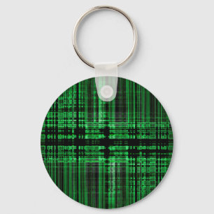 Green and black matrix pattern keychain