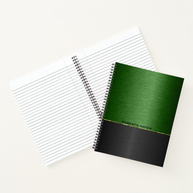 Green and black metallic background notebook (Inside)