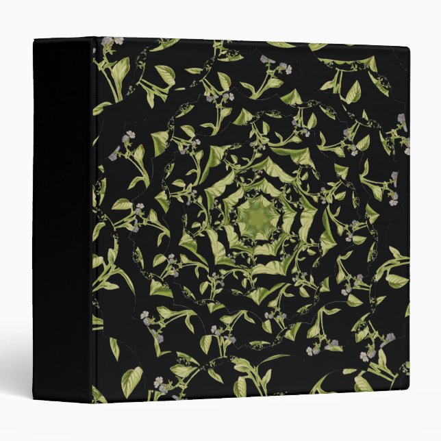Green and black nature hypnosis fractal binder (Front/Spine)