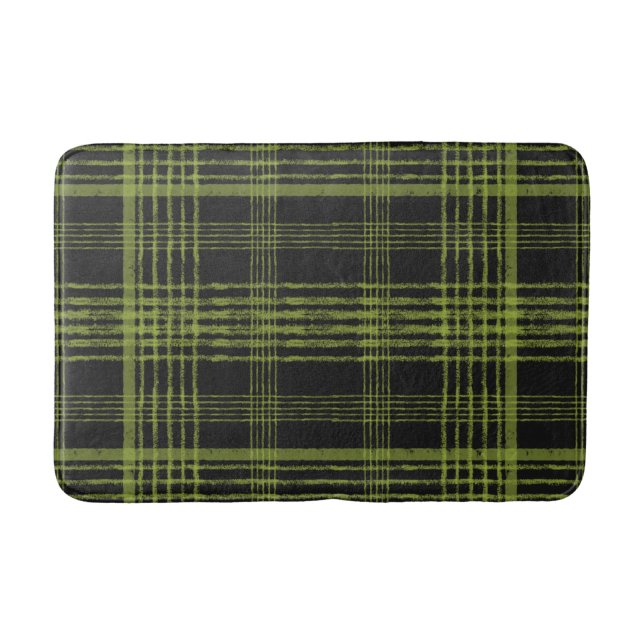 Green and Black Plaid Bath Mat (Front)