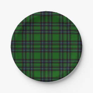 Green and Black Plaid Paper Plate