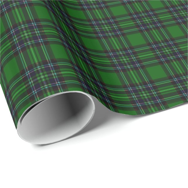 Green and Black Plaid Wrapping Paper (Roll Corner)
