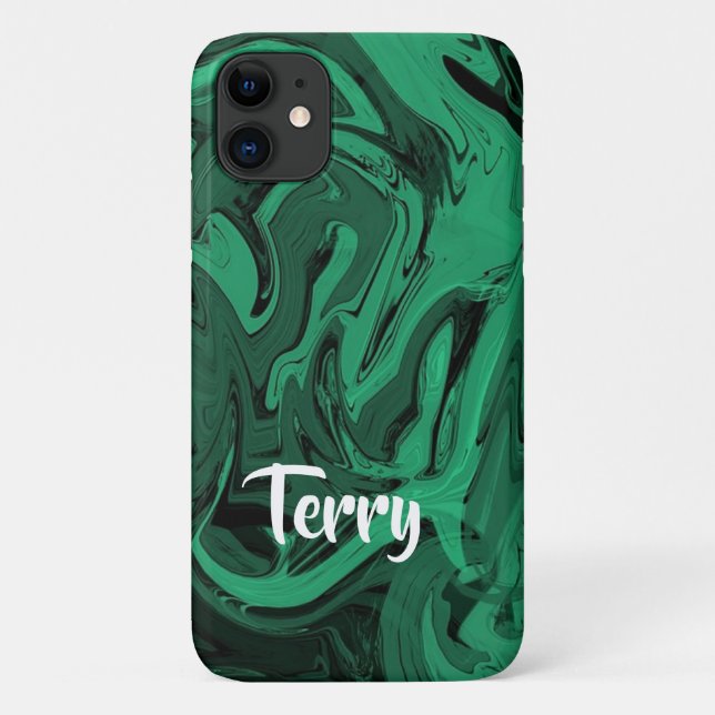 Green and black polished marble Case-Mate iPhone case (Back)