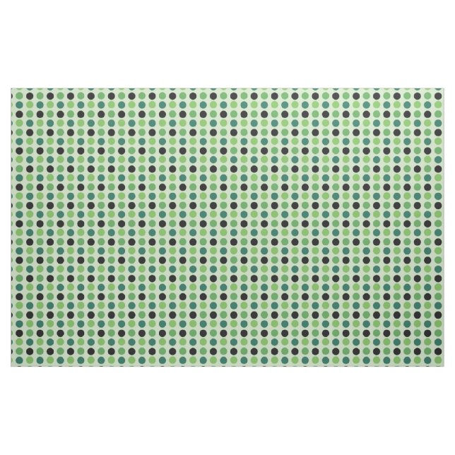 Green and Black Polka Dot Fabric (Yard)