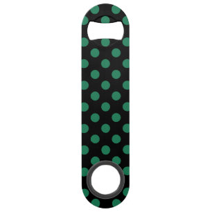 Green and black polka dots bar key