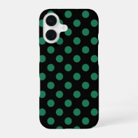 Green and black polka dots