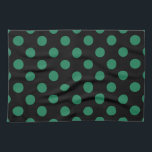 Green and black polka dots kitchen towel<br><div class="desc">Green and black polka dots</div>