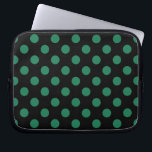 Green and black polka dots laptop sleeve<br><div class="desc">Green and black polka dots</div>
