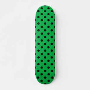 Green and Black Polka Dots Skateboard