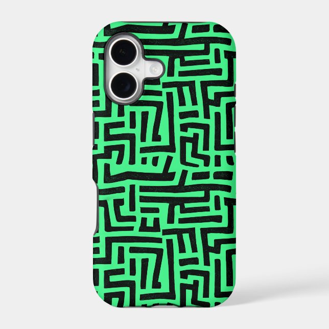 Green And Black Pop Art Maze Pattern (Back)