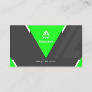 Green and Black Professional Plain Business Card