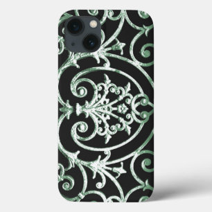 Green and black scrollwork pattern Case-Mate iPhon iPhone 13 Case
