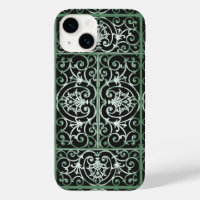 Green and black scrollwork pattern