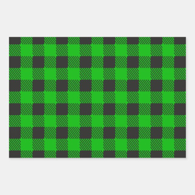 Green and Black St. Patrick’s Day Wrapping Paper (Front)