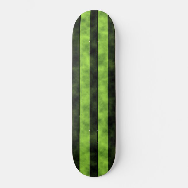 Green and Black Stripe Design Skateboard (Front)