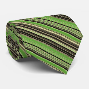 Green and Black Striped Pattern Tie