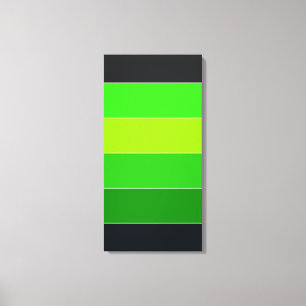 Green and Black Stripes Canvas Print