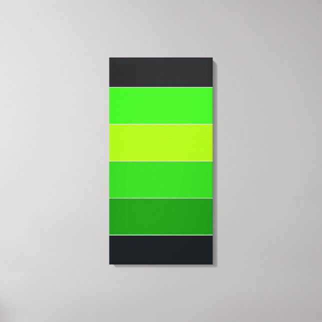 Green and Black Stripes Canvas Print (Front)