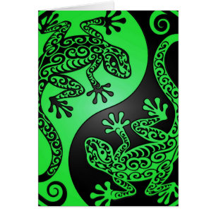Green and Black Yin Yang Geckos