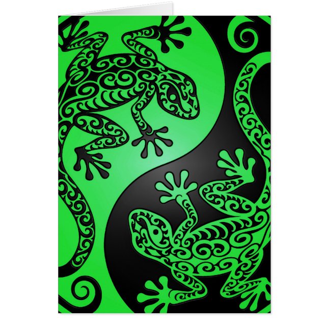 Green and Black Yin Yang Geckos (Front)