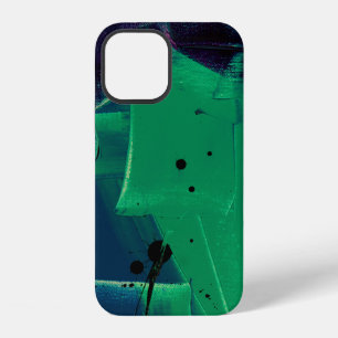 GREEN AND BLUE ABSTRACT PAINTING iPhone 12 CASE
