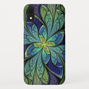 Green and Blue Abstract Pattern La Chanteuse IV iPhone XR Case
