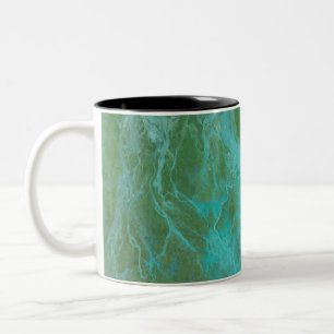Green and Blue Acrylic Painting The Abstract Art Two-Tone Coffee Mug