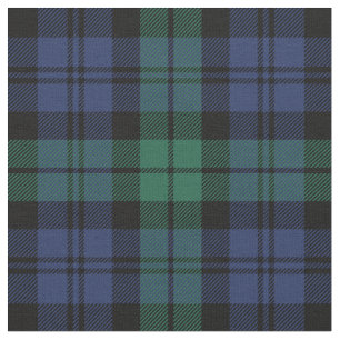 Green and Blue Black Watch Tartan Plaid Holiday Fabric