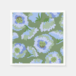 Green and blue bloom napkin