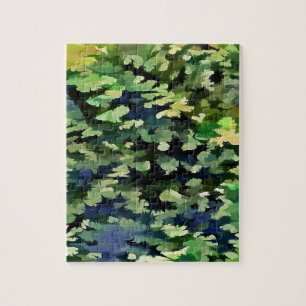 Green and Blue Camouflage Pattern Jigsaw Puzzle