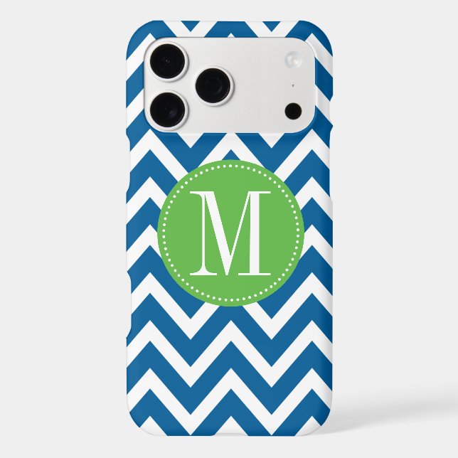 Green and Blue Chevron Custom Monogram (Back)