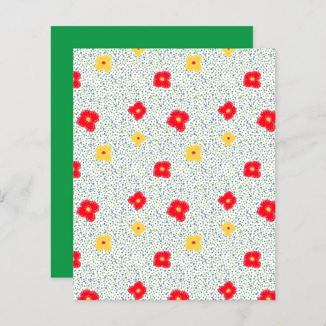 Green and Blue Circles and Dots Scrapbook paper (Front/Back)