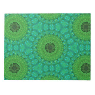Green and Blue Circular Pattern Notepad