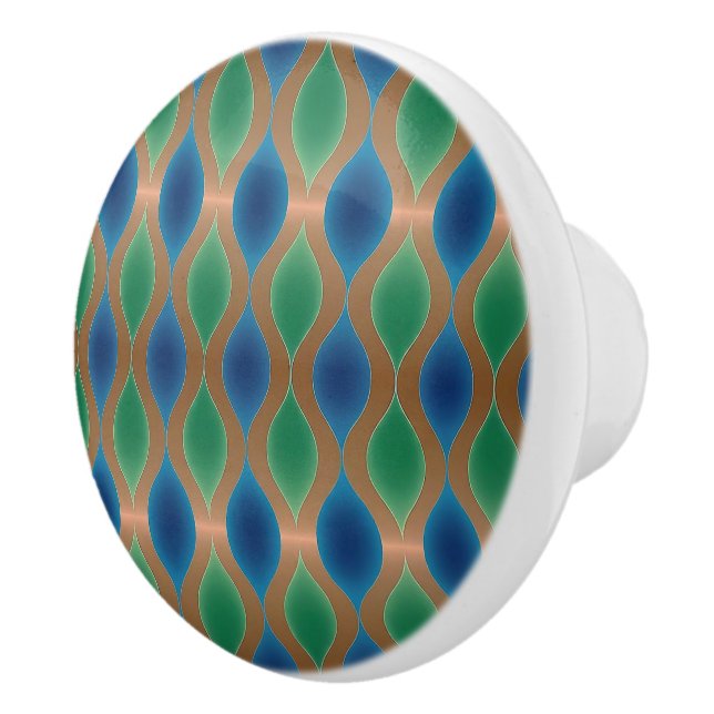 Green and Blue Design Drawer Handle Pulls Knobs (Right)