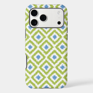 Green and Blue Diamond Ikat Pattern