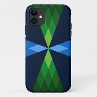 Green and Blue Diamonds iPhone 11 Case