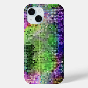 Green And Blue Disco Glitter & Sparkles Print iPhone 15 Case