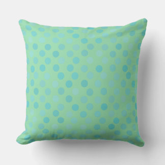 green and blue dots throw pillow