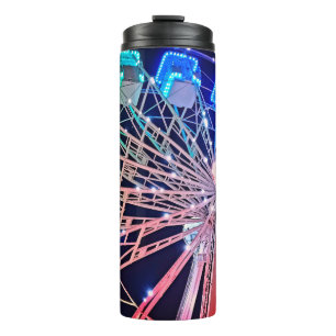 Green and blue Ferris wheel Thermal Tumbler