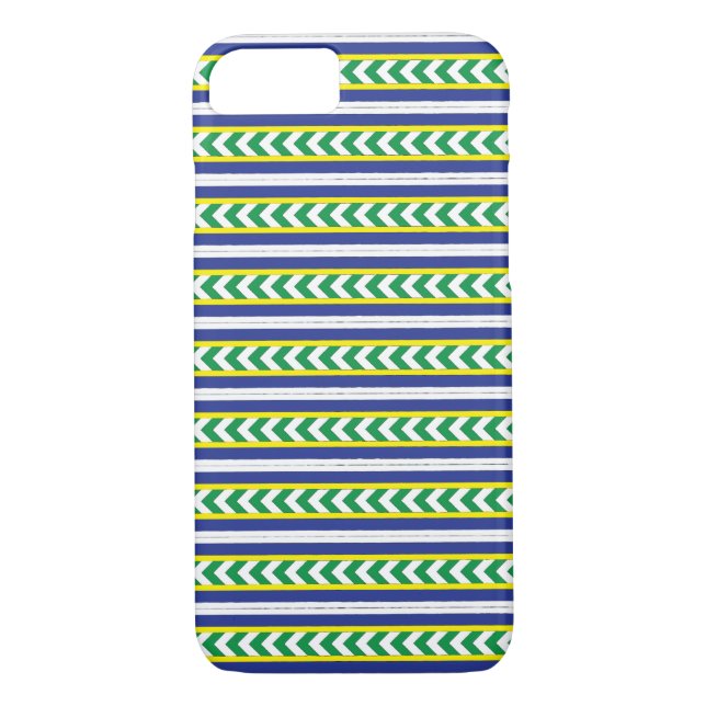 Green and blue Latvian Latgale Ethnic Folk art Case-Mate iPhone Case (Back)