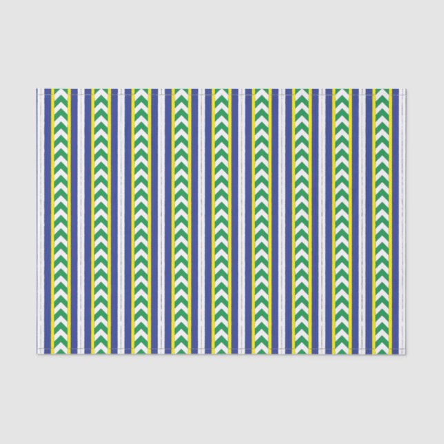 Green and blue Latvian Latgale Ethnic Folk art Tissue Paper (Front)