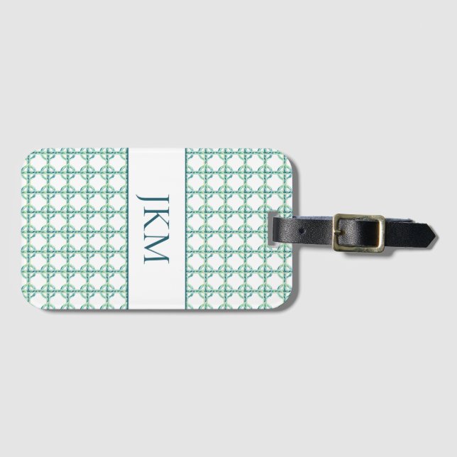 Green and Blue Luggage Tag (Front Horizontal)