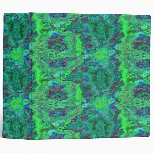 Green and blue marble print notebook binder (Front/Spine)